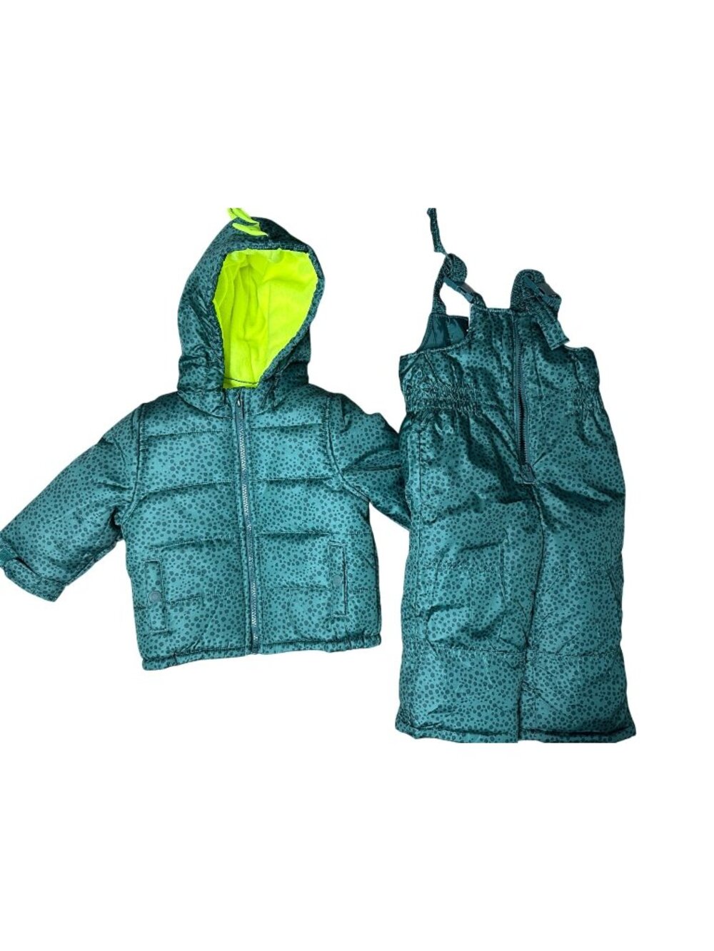 Carters Toddler Boys 24M Dinosaur Snowsuit 2 Piece Winter Jacket Snow Bib Pants